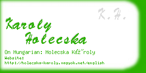 karoly holecska business card